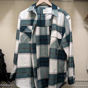 Abercrombie Green Oversized Plaid Flannel